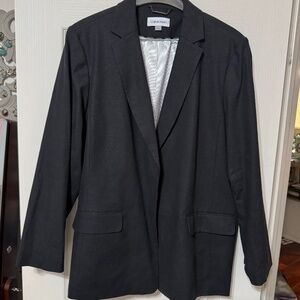 Calvin Klein Black Linen Blazer